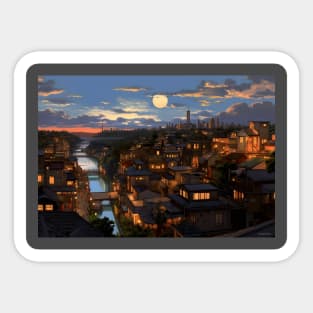 Anime Georgetown An Anime Infused Skyline Sticker